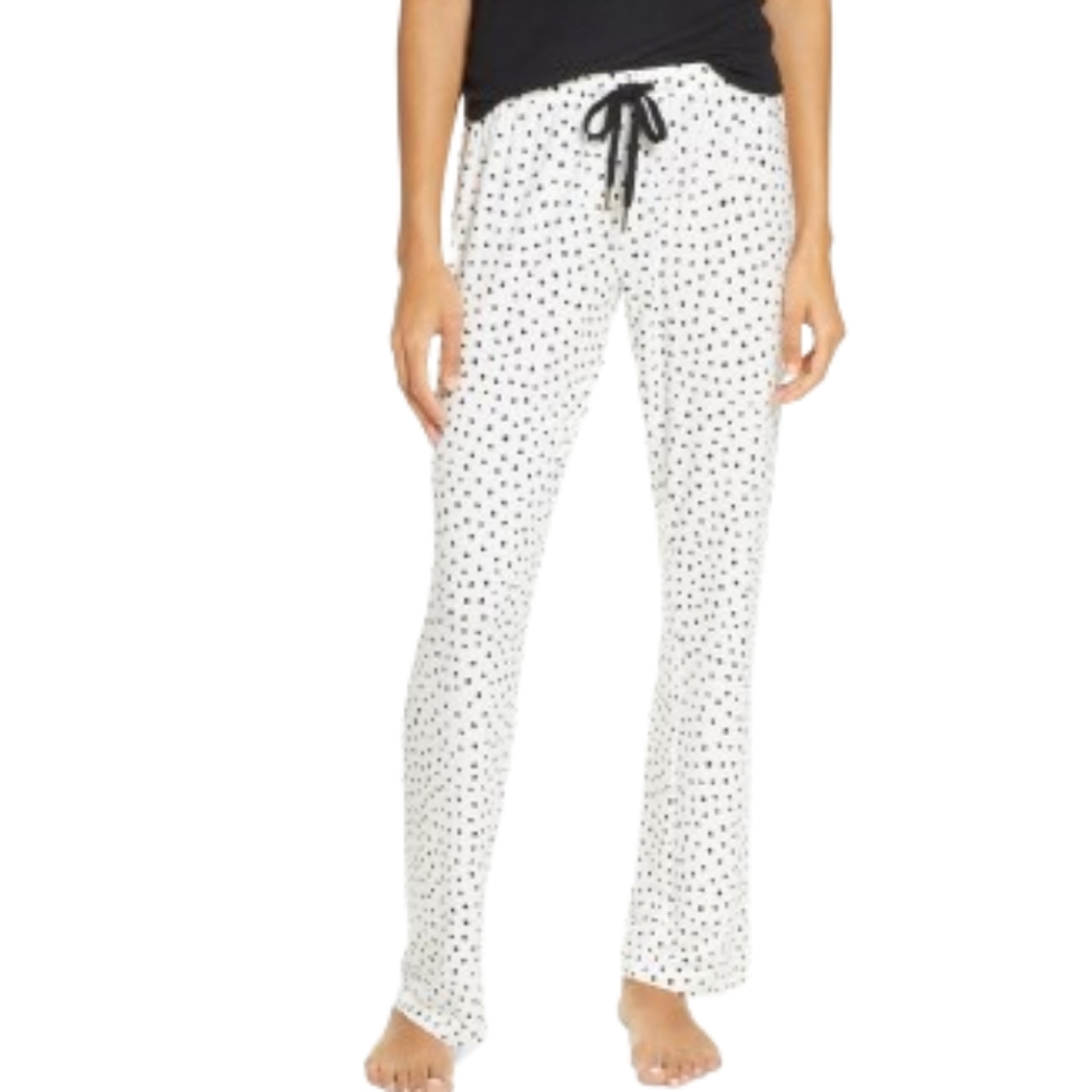 Liz Claiborne Sleepwear White Blue Dot Sleep Pants Sz Medium